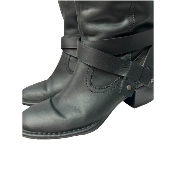 UGG Bandara Tall Black Leather Riding Boots Women's 8 Equestrian Minimalist - Picture 5 of 14